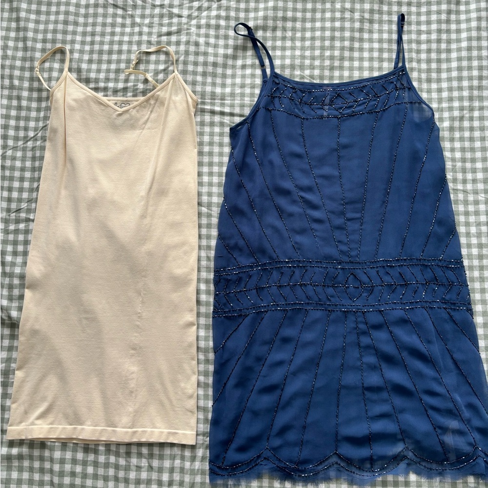 Free People Blue and Cream Mini Dresses